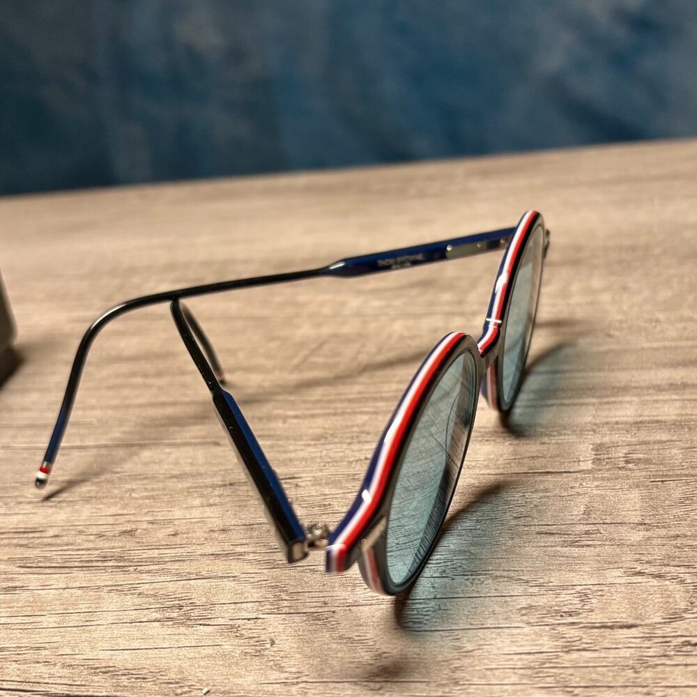THOM BROWNE eyeglasses red/white/blue TB 407 A-BLK Black